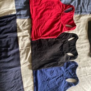 3 pack cropped racer back tank tops L